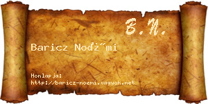 Baricz Noémi névjegykártya